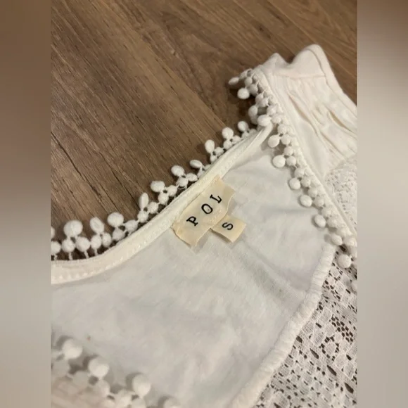POL Ivory Lace Sleeveless Boho Top – NWOT Size Small - Picture 5 of 6